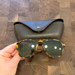 Persol Havana Sunglasses with Leather Case